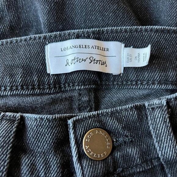 & Other Stories High Rise  Jeans in Washed Black Size 27 - Picture 7 of 10